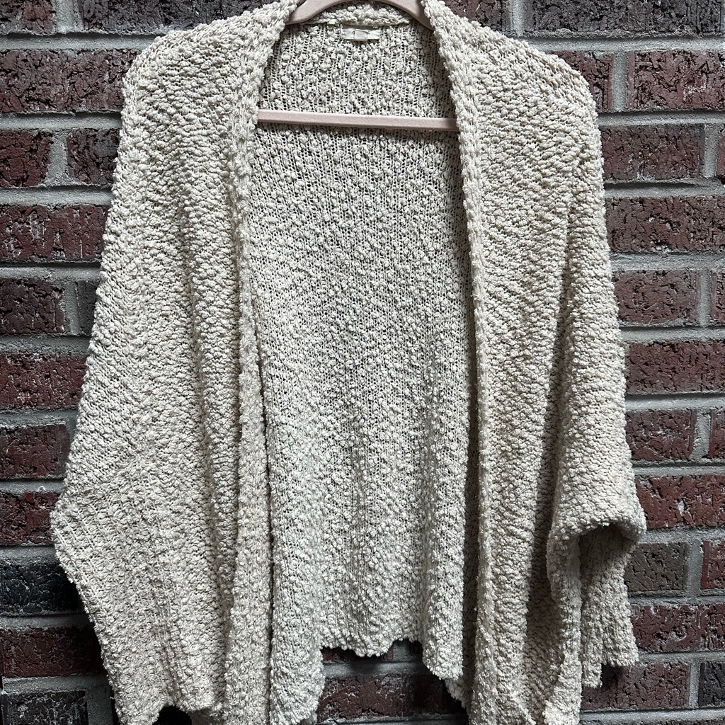 Debut Cream Boucl Open-Front Cardigan